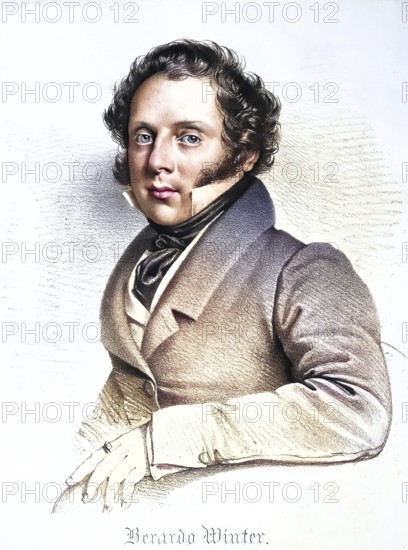 Berardo Winter (+1865), Italian opera singer (tenor), Historic, digitally restored reproduction from a 19th century original, Record date not stated