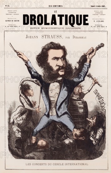 Title page of Le Drolatique, Johann Baptist Strauss II, 1825 – 1899, Austrian composer and violinist, 1879, digitally edited