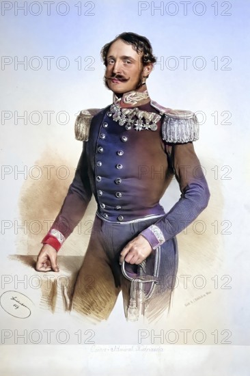 Ludwig Freiherr von Kudriaffsky (1805-1894), naval officer, field marshal lieutenant, diplomat, privy councillor, Historical, digitally restored reproduction from a 19th century original, Record date not stated