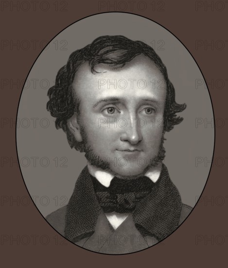 Portrait of Edgar Allan Poe, 1809 – 1849, American writer, digitally edited according to a photograph