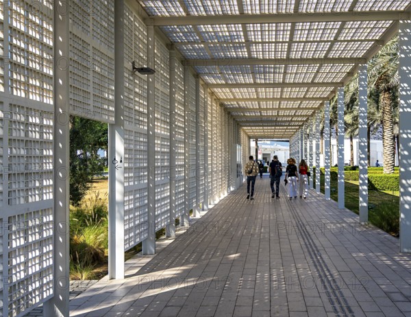 Louvre Abu Dhabi architecture, art museum by French architect Jean Nouvel, buildings on Saadiyat Island, Abu Dhabi, United Arab Emirates