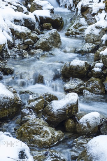 Mountain stream, Stillachtal, near Oberstdorf, Allgäu Alps, Allgäu, Bavaria, Germany