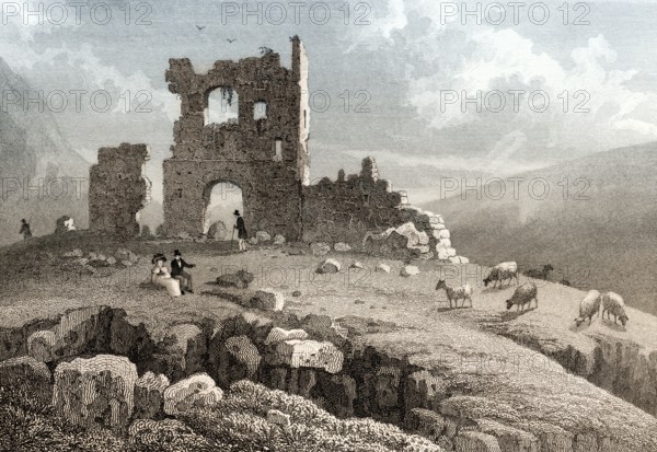 Ruins of St Anthony's Chapel, Edinburgh, Scotland, 19th century, from Modern Athens by Th. H. Shepherd