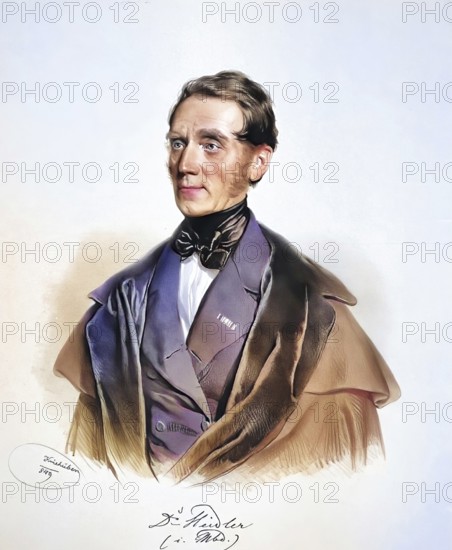 Josef Heidler von Heilborn (1792-1866), spa doctor in Marienbad, Historical, digitally restored reproduction from a 19th century original, Record date not stated