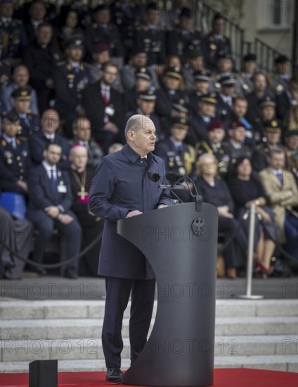 Olaf Scholz (SPD), Federal Chancellor, during the appreciation of the Mali missions, closing address at the Federal Ministry of Defence