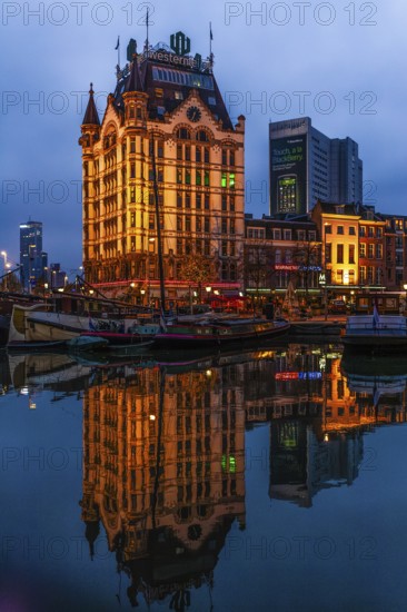 Westermeijer building, 1897 white house in eclectic style, historic Oude Haven, Rotterdam, the Netherlands