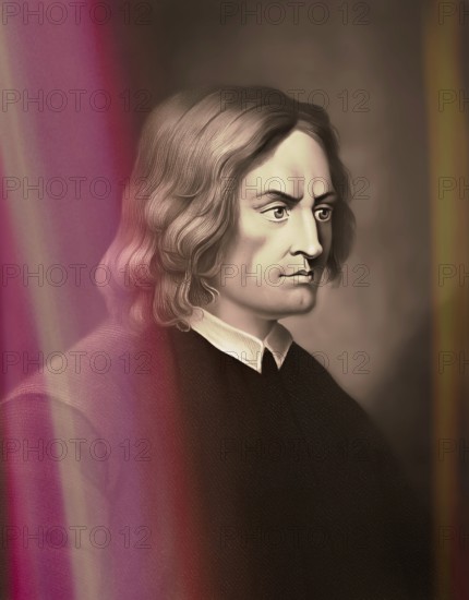 Portrait of Lorenzo I de Medici, or Lorenzo the Magnificent, 1449, 1492, an Italian politician and town lord of Florence, digital edited