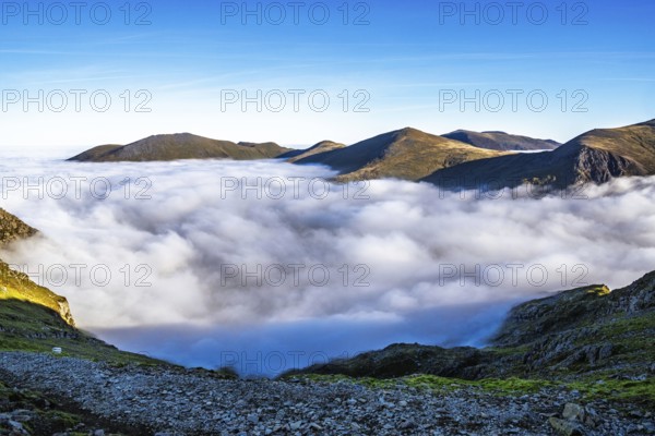 Snowdon Massif, Snowdon Range, Snowdonia, North Wales, UK
