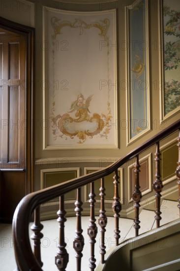 Staircase with murals, Frederiksberg Alléh, Frederiksberg, Copenhagen, Denmark