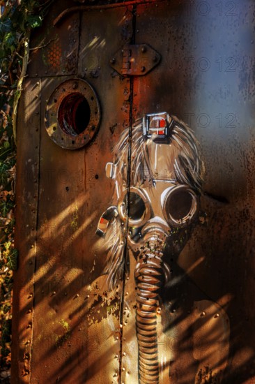 Wall painting, interior view of the former Alpine House on the historic grounds of the Tuberculosis Sanatorium in Beelitz, Brandenburg, Germany