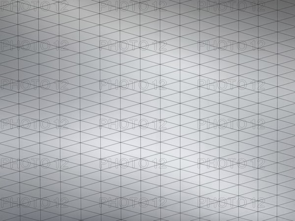 Geometric layout featuring interconnected triangular patterns on a gray metallic surface. The design highlights modern symmetry and minimalism, suitable for backgrounds or architectural concepts