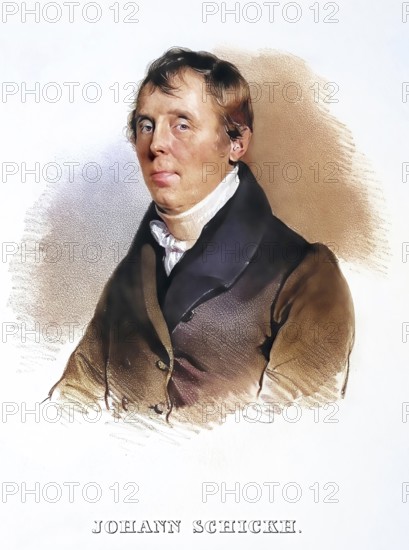 Johann Valentin Schickh (born 6 January 1770 in Vienna, died 1 August 1835 in Bad Gastein) was an Austrian textile merchant and journalist, Historical, digitally restored reproduction from a 19th century original, Record date not stated