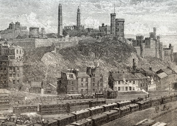 A view of Calton Hill, Edinburgh, Scotland, 19th century
