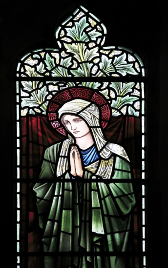 Church of Saint Mary Magdalene stained glass window, Thornham Magna, Suffolk, England, UK design by Edward Burne-Jones, Morris and Co