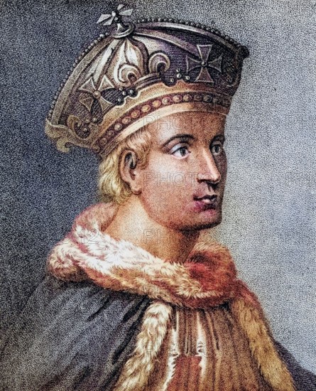 King Henry the Sixth of England Founder of Eton College and King's College Cambridge, Historical, digitally restored reproduction from a 19th century original, Record date not stated