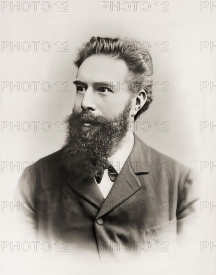 Portrait of Wilhelm Conrad Röntgen, 1845 – 1923, German mechanical engineer and physicist, digitally edited