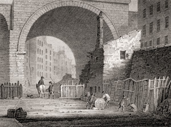 The Regent Bridge, Edinburgh, Scotland, 19th century, Views in Edinburgh by J. & H. S. Storer