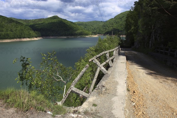 Lake Vidraru, Lacul Vidraru, an artificial reservoir in the Arges Valley in the Fagaras Mountains, South Carpathians, Romania