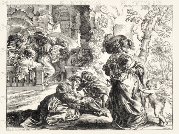 The Garden of Love, Christoffel Jegher after Rubens, 17th century, digitally restored