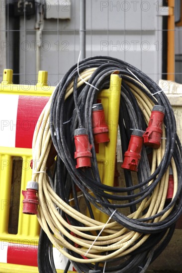 Power cable at a construction site, Germany