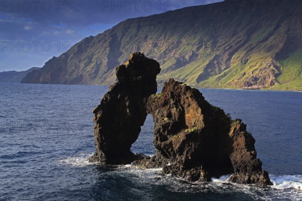 Canary Islands, El Hierro, Roque de la Bonanza and Parador, El Hierro, Canary Islands, Spain
