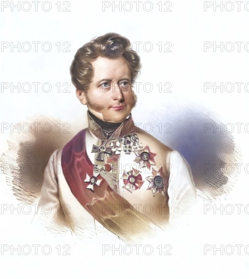 Count Theodor Baillet de Latour (born 15 June 1780 in Linz, died 6 October 1848 in Vienna) was Imperial and Royal Privy Councillor, Chamberlain, Officer, Field Master and Minister of War, Historical, digitally restored reproduction from a 19th century original, Record date not stated