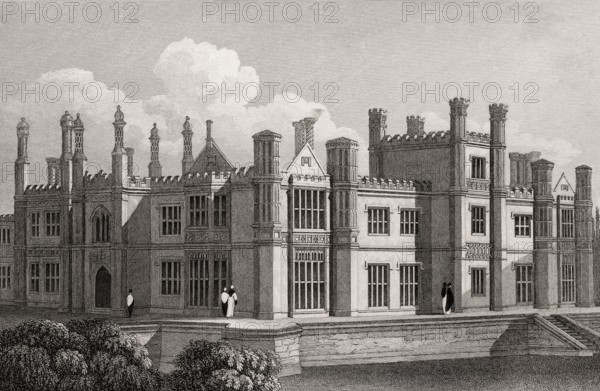Dalmeny House, close to Dalmeny on the Firth of Forth, 19th century, from Modern Athens by Th. H. Shepherd