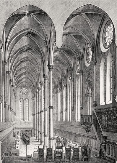 The refectory of the Priory of Saint-Martin-des-Champs, city of Paris, France