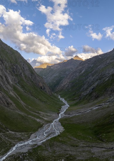 River Isel in the Umbaltal valley, Hohe Tauern National Park, East Tyrol, Tyrol, Austria