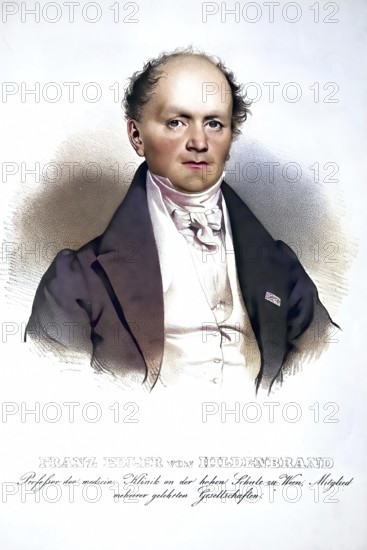 Franz Edler von Hildenbrand (1789-1849), Austrian physician and botanist, Historical, digitally restored reproduction from a 19th century original, Record date not stated