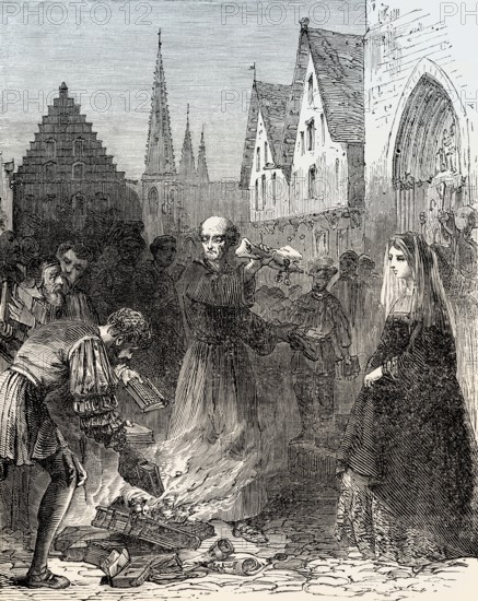 Luther burning the bull of Pope Leo X, 1521, Wittenberg, Germany