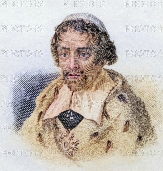 Joseph Pitton de Tournefort, (born 5 June 1656 in Aix-en-Provence, died 28 December 1708 in Paris) was a French botanist and explorer, coloured woodcut from Crabbe's Historical Dictionary from 1825, Historical, digital reproduction