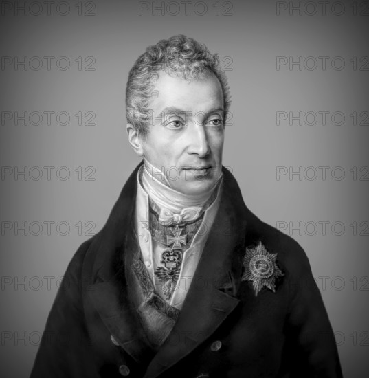 Portrait of Prince Klemens Wenzel von Metternich, 1773-1859, statesman in Imperial Austria, digital edited according to a painting by Friedrich Lieder, 1822