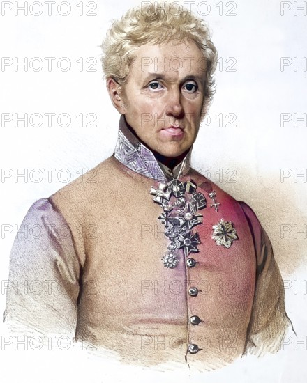 Franz Scholl, since 1833 Freiherr von Scholl (born 8 January 1772 in Aachen, died 3 September 1838 in Verona) was an Austrian officer and engineer for fortress construction, Historical, digitally restored reproduction from a 19th century original, Record date not stated