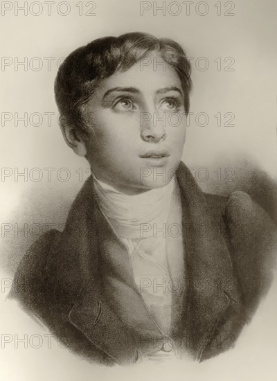 Portrait of Franz Liszt, 1811-1886, Hungarian composer, virtuoso pianist, sixteen years old