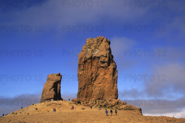 Canary Islands, Gran Canaria, Roque Nublo, Tourists, Gran Canaria, Canary Islands, Spain