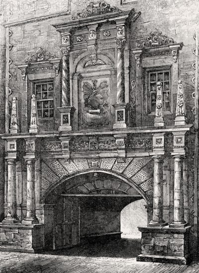 The North Gateway of George Heriot's Hospital, Edinburgh, Scotland, 19th century