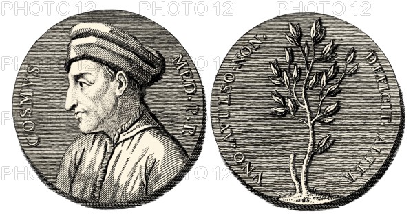 Medal of Cosimo the Elder also known as Cosimo de Medici, 1389 – 1464