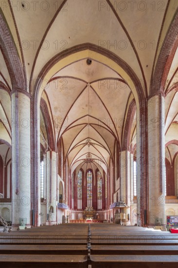 Interior of the Gothic Church of the Miraculous Blood, pilgrimage church, Brick Gothic, Bad Wilsnack, Prignitz, Brandenburg, Germany