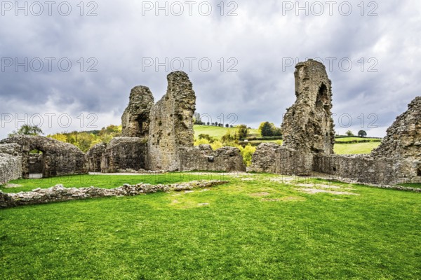 Ruins of Montgomery Castle, Montgomery, Powys, Wales, UK