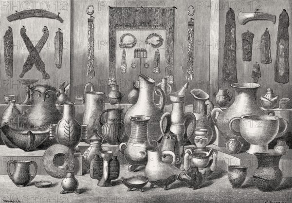 Archaeological excavation of Hisarlik or Troy, by Heinrich Schliemann, Anatolia, Turkey, 19th century