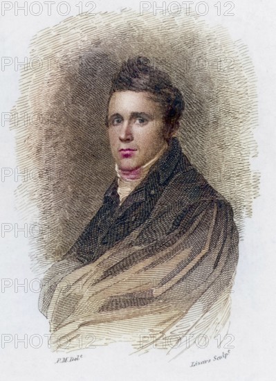 Robert J. Jameson (1774-1854) Scottish mineralogist, born in Leith, the seaport of Edinburgh, Regius Professor of Natural History and museum keeper, Edinburgh 1804-1854, Engraving from Peter's Letters to his Kinsfolk by Peter Morris (Edinburgh, 1819), Historic, digitally restored reproduction from a 19th century original, Record date not stated