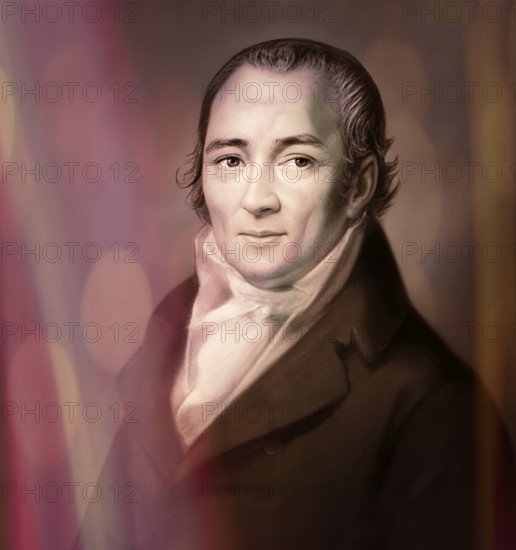 Johann Peter Hebel, 1760 - 1826, German poet, Protestant theologian and educator, Alemannic dialect poet, digitally optimized based on a painting by Philipp Jakob Becker, 1807