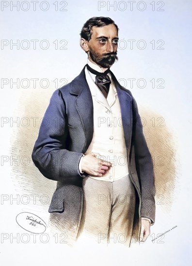 Josef Schöfle (1817-1898), merchant in Vienna, Historical, digitally restored reproduction from a 19th century original, Record date not stated