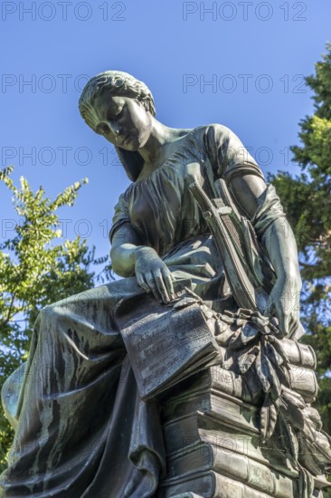 Grave of honour of the composer Wolfgang Amadeus Mozart at the Vienna Central Cemetery, Vienna, Austria