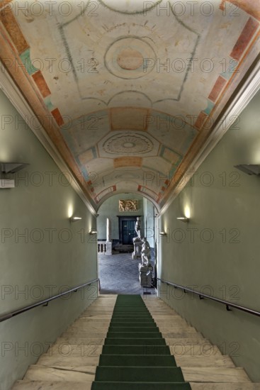 Staircase in the Villa del Principe, Palazzo di Andrea Doria, Piazza dei Principe, Genoa. Italy