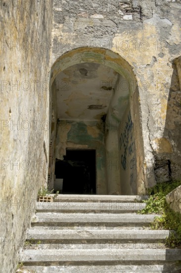 Ruined arcade building, Eleousa, Lost Place, Rhodes, Greece