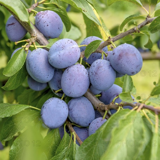 Plum (Prunus domestica 'Schönberger'), Merkel family, Germany
