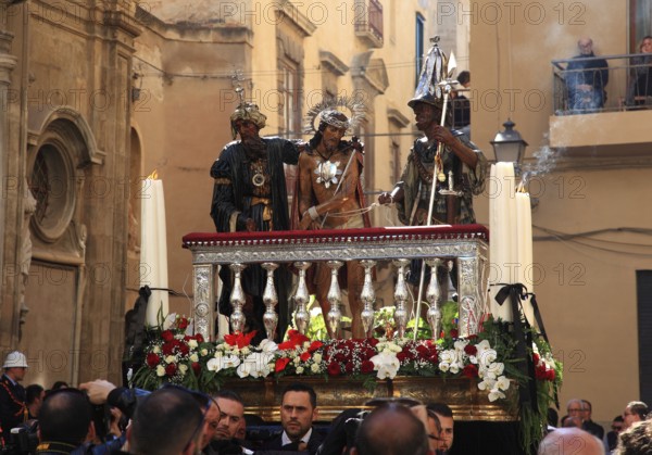 Sicily, Trapani, Good Friday mystery procession La Processione dei Misteri, during the procession with the mysteries through the old town