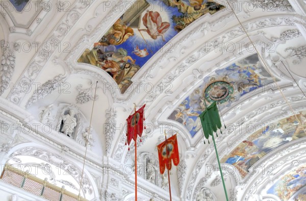 Benediktbeuern Abbey, former Benedictine Abbey, today a branch of the Salesians of Don Bosco, choir room of the monastery church of St. Benedikt, Bad Tölz-Wolfratshausen district, Upper Bavaria, Bavaria, Germany